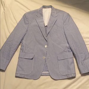Men’s jacket 42r baby blue stripes and white